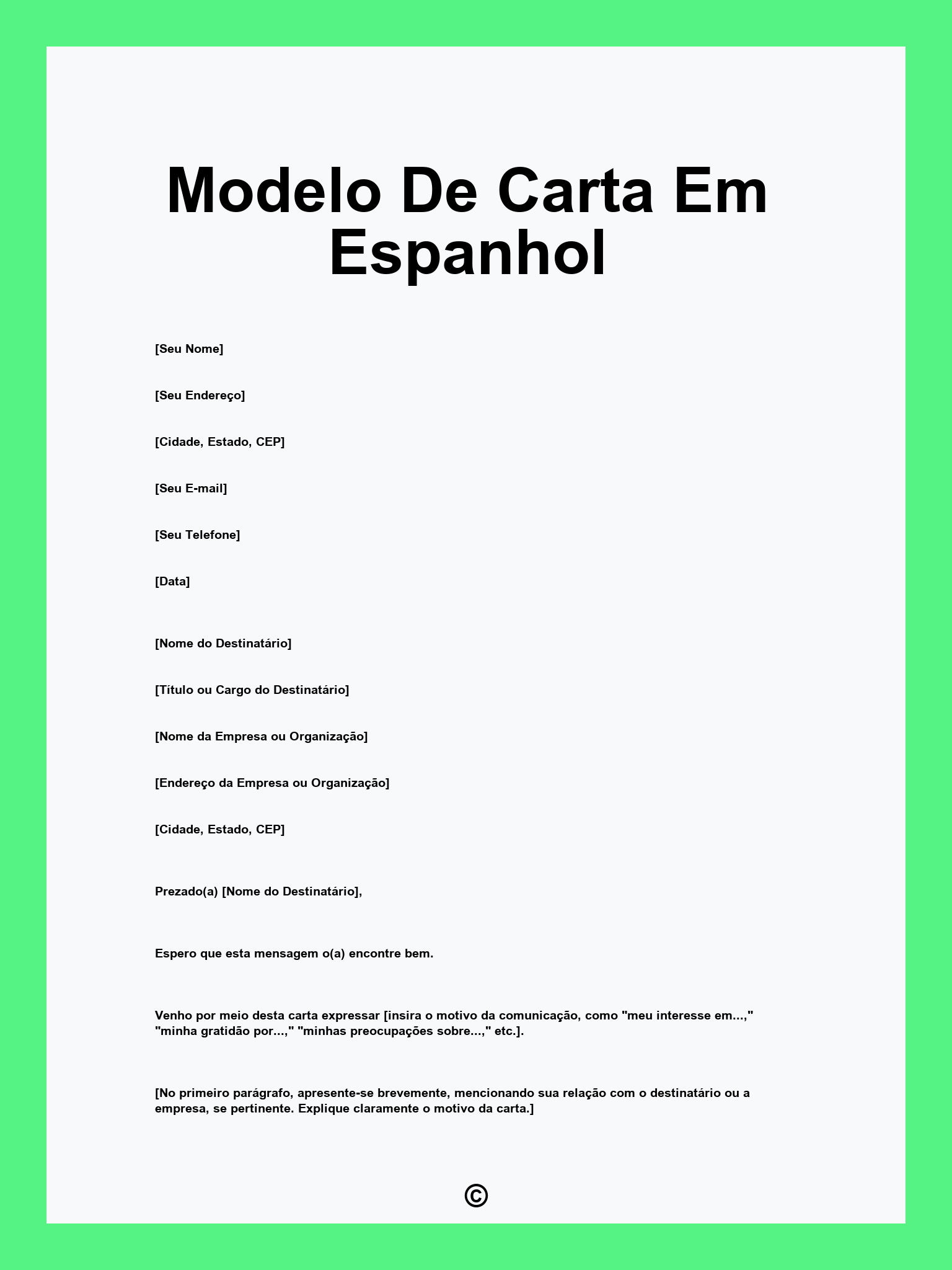 Modelo De Carta Em Espanhol