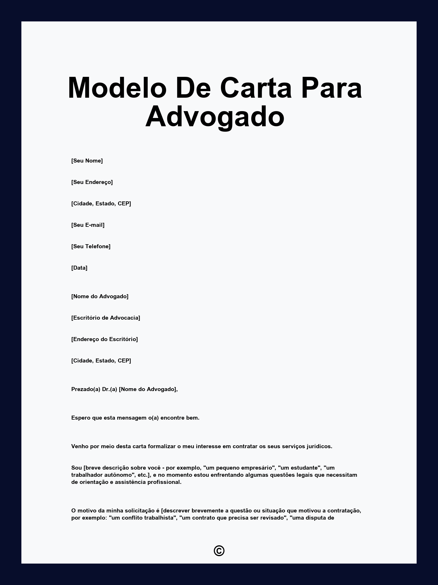 Modelo De Carta Para Advogado