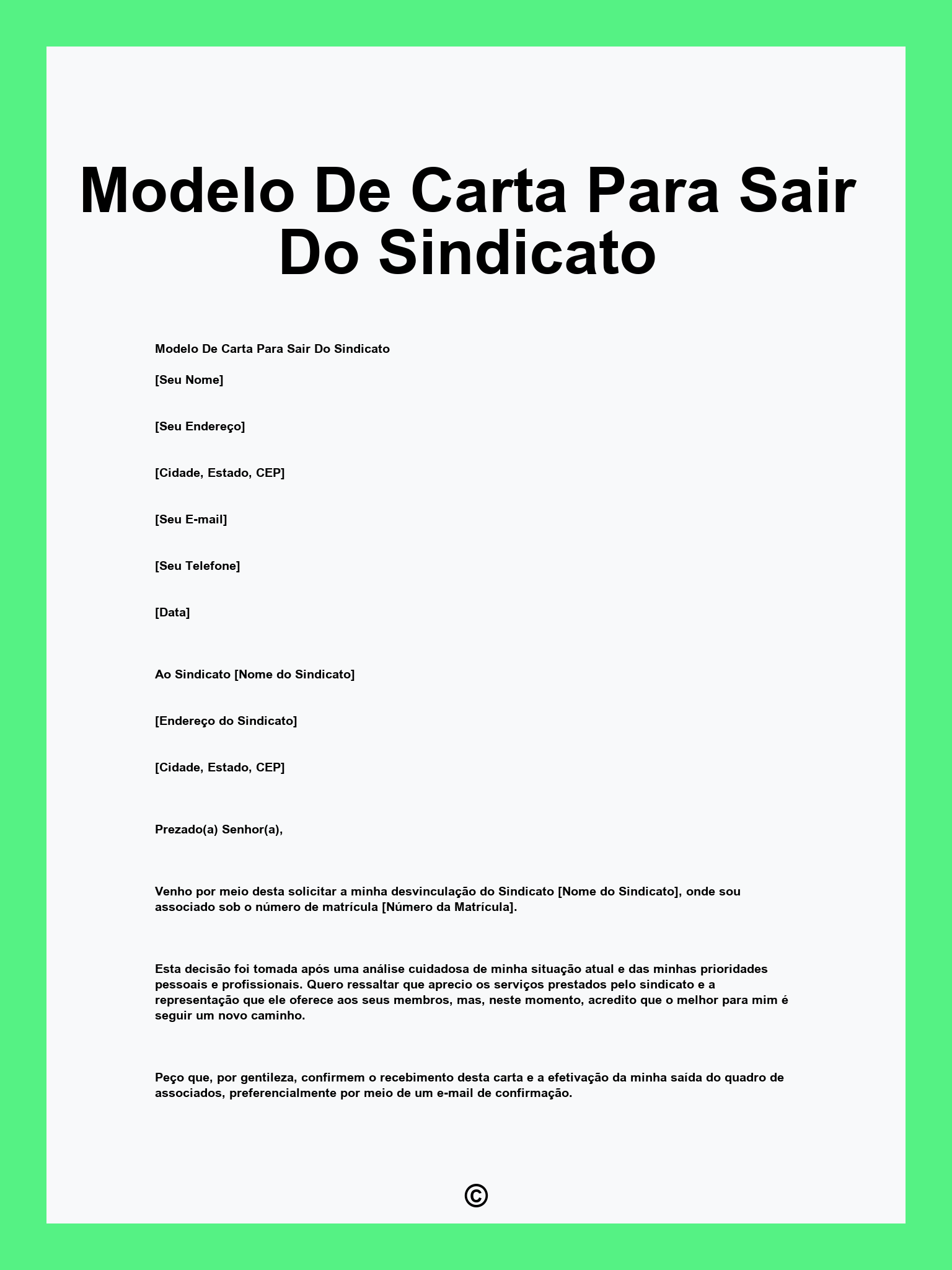 Modelo De Carta Para Sair Do Sindicato