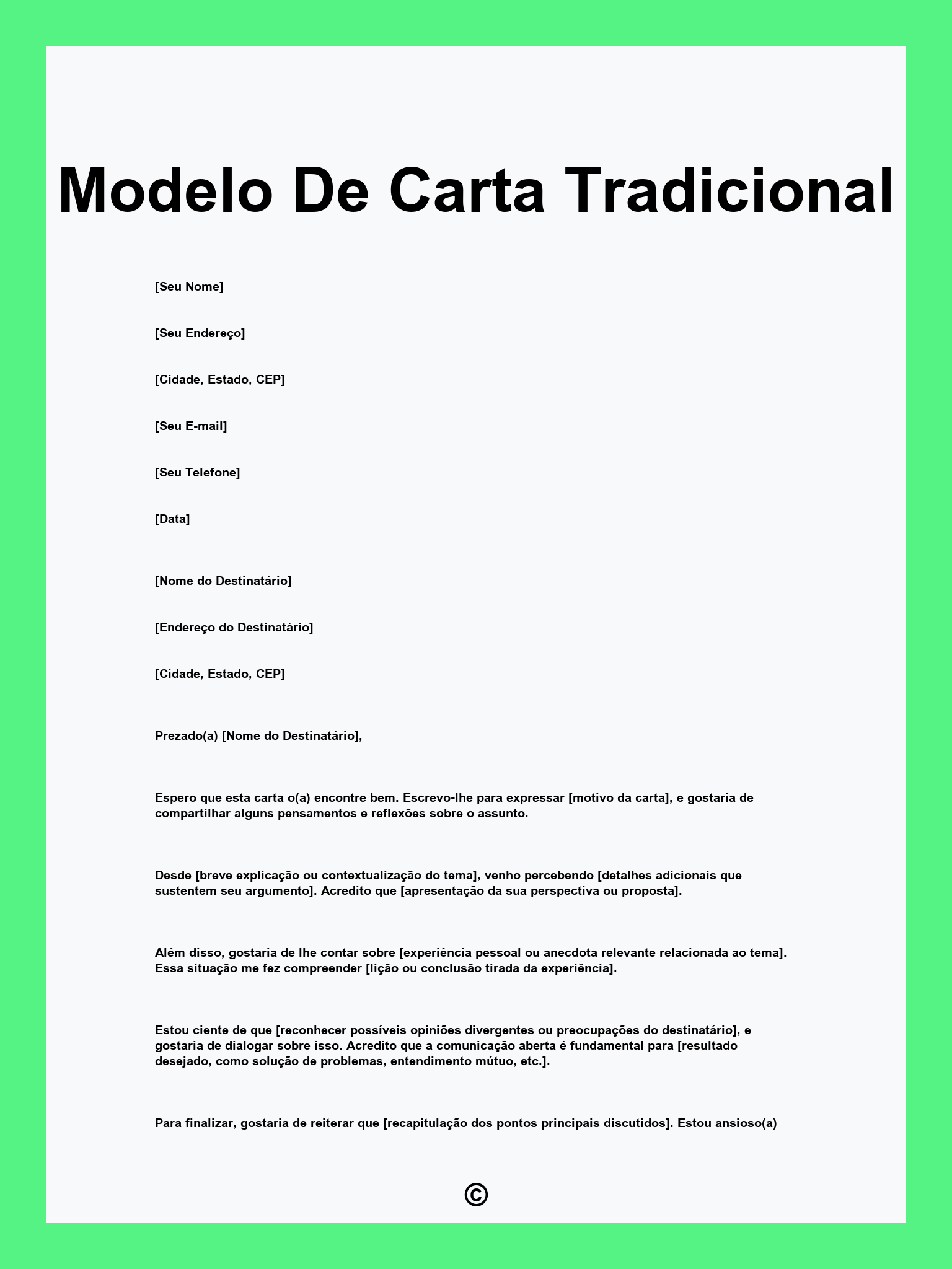Modelo De Carta Tradicional